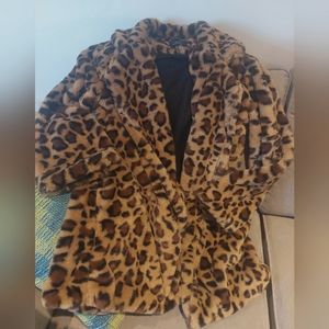 Faux Fur Coat Leopard print